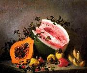 Mota, Jose de la Papaya and watermelon oil on canvas